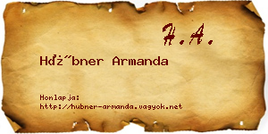 Hübner Armanda névjegykártya